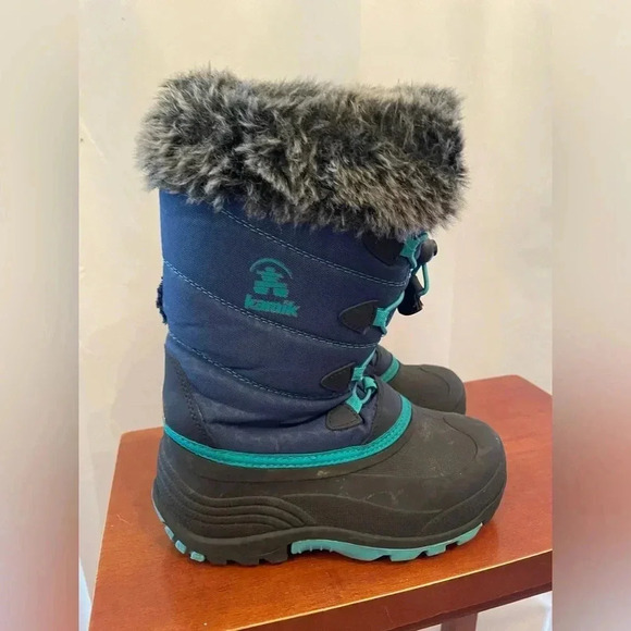 Kamik‎ ski/ snow boots with fur for kids size 3 - Picture 1 of 7